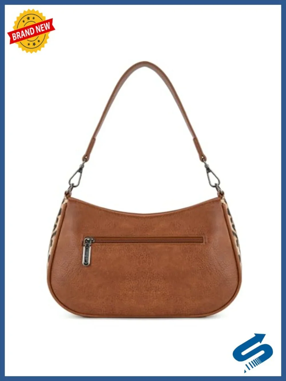 Faux Leather Aztec Hobo Bag with Detachable Crossbody Strap